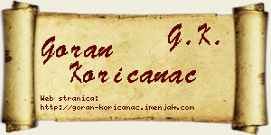 Goran Korićanac vizit kartica